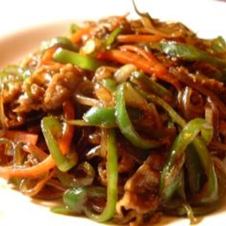 さつまいも春雨と甜麺醤でチャプチェ